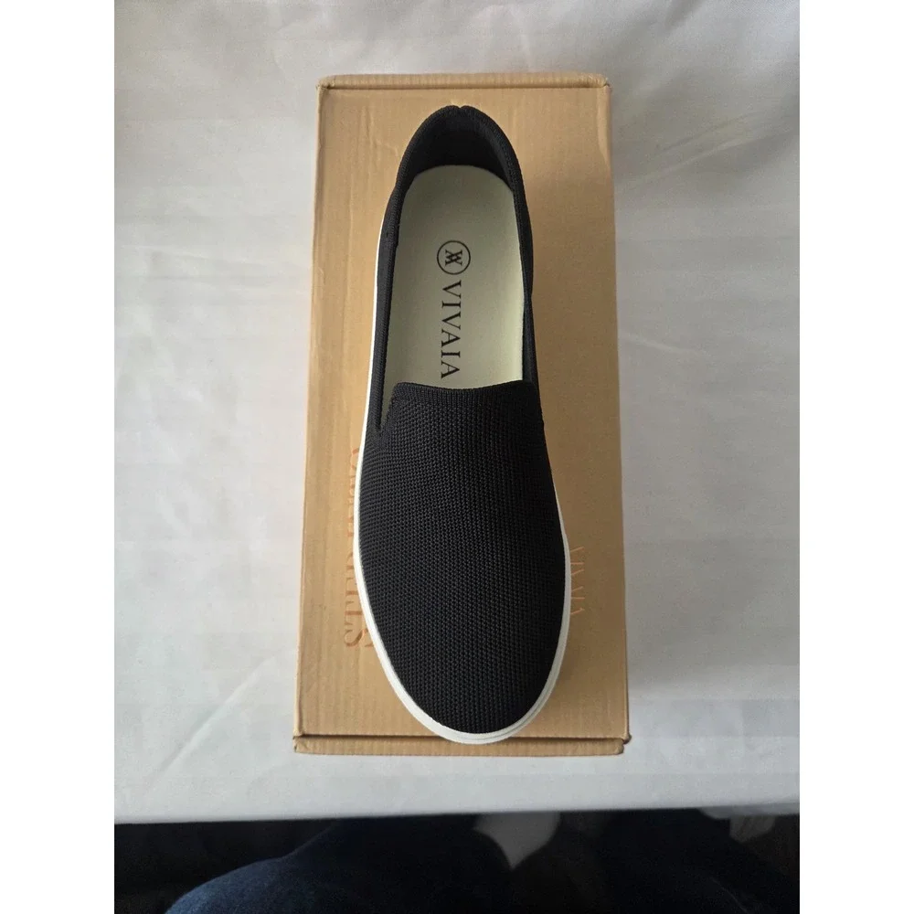 Vivaia Black Knit Slip On Sneakers Womens Sustainable Loafers‎ Size US 7